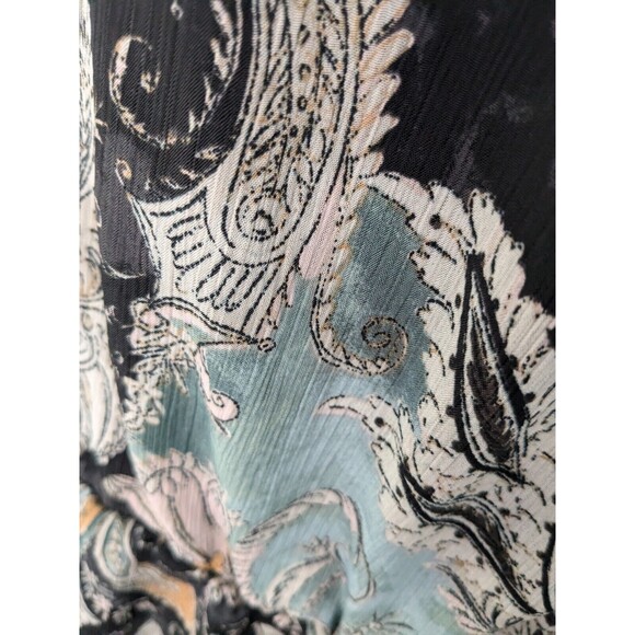 Maurices Top Sz 3X Boho Sheer Multi Paisley Off The Shoulder Peplum Ruffle Trim - Picture 8 of 14